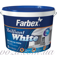 Brilliant White Краска для стен и потолков белоснежная водно-дисперсионная акриловая. Farbex