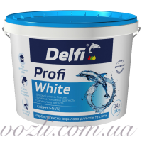 Profi White Краска латексная акриловая для стен и потолков Delfi