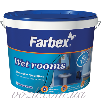Wet Rooms Краска для влажных помещений водно-дисперсионная акриловая Farbex