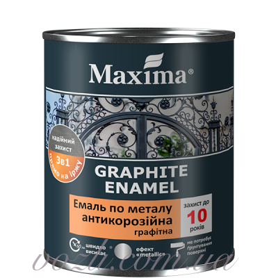 Эмаль антикоррозионная по металлу 3 в 1, графитная Maxima